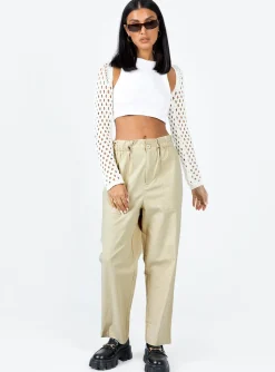 Princess Polly Preston Cargo Pant  Beige Online