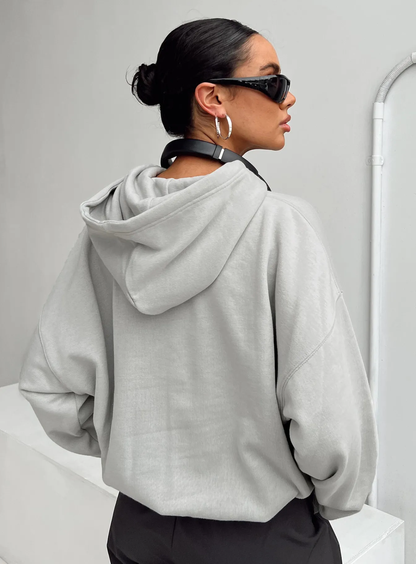 Princess Polly Hoodie Sweatshirt Collegiate Text Grey / Green Sale