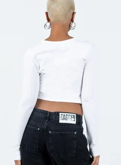 Princess Polly Pucker Up Top  Ivory Best Sale