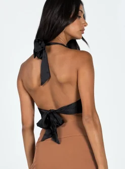 Princess Polly Puzo Halter Top Black Clearance