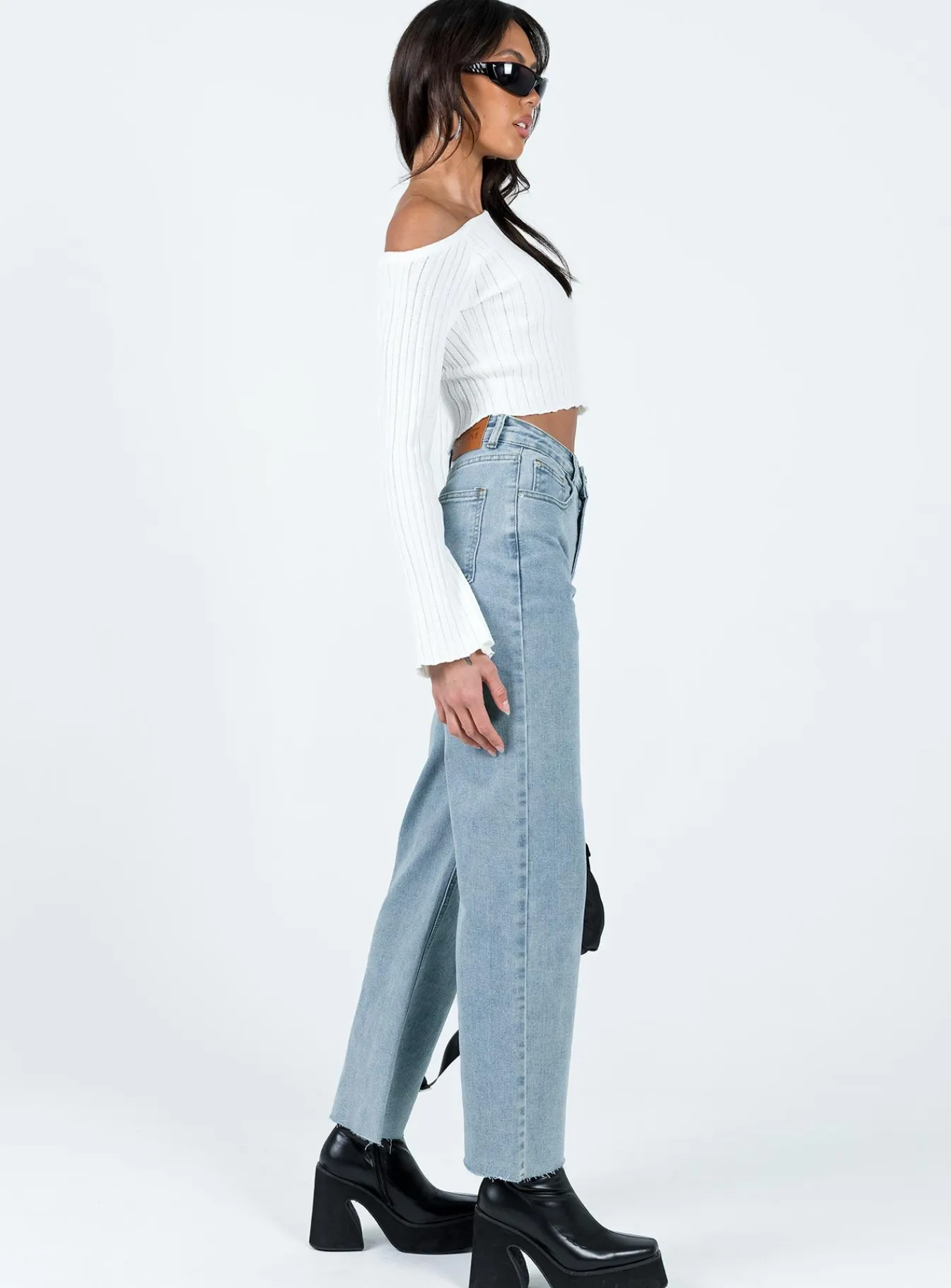 Princess Polly Pyrene Straight Leg Jeans Mid Wash Denim Online