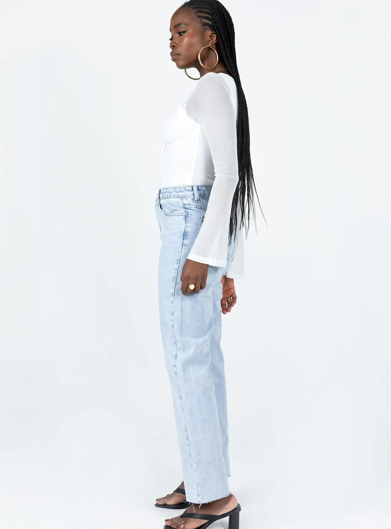 Princess Polly Queenstown Straight Leg Jeans Light Wash Denim Fashion