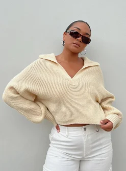 Princess Polly Quinten Sweater  Cream Shop