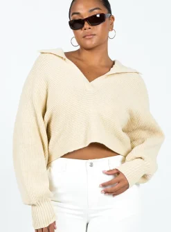 Princess Polly Quinten Sweater  Cream Shop