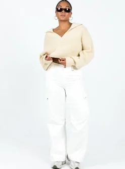 Princess Polly Quinten Sweater Cream Shop