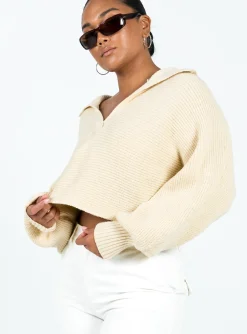 Princess Polly Quinten Sweater Cream Shop
