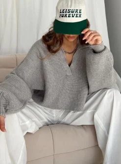 Princess Polly Quinten Sweater  Grey Cheap