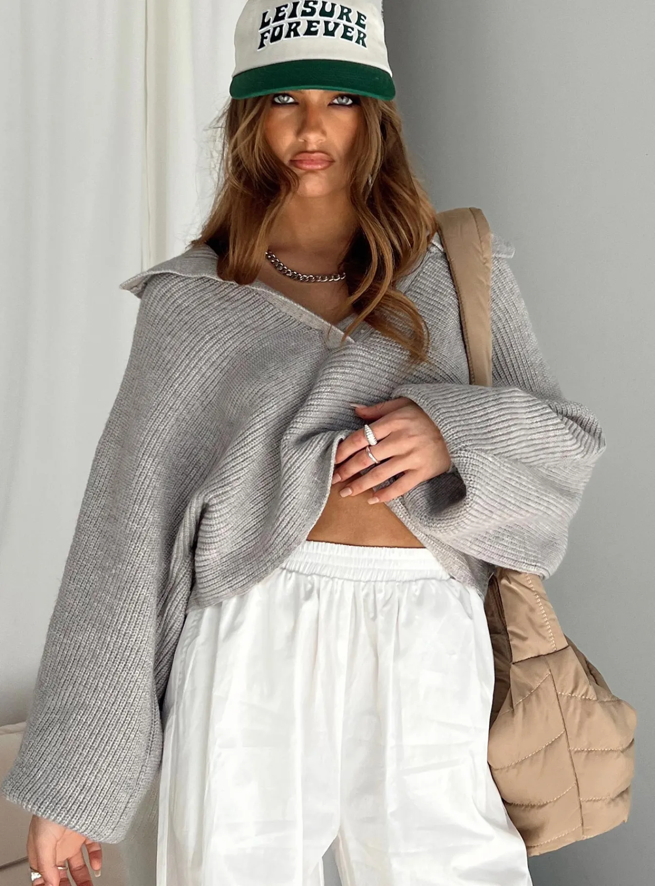 Princess Polly Quinten Sweater Grey Cheap