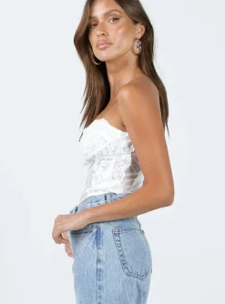 Princess Polly Radu Strapless Bodysuit  White Discount