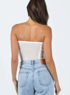 Princess Polly Radu Strapless Bodysuit  White Discount