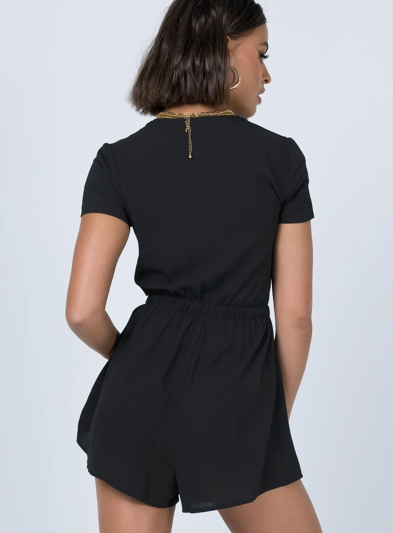 Princess Polly Ragnar Tie Front Romper Black Outlet