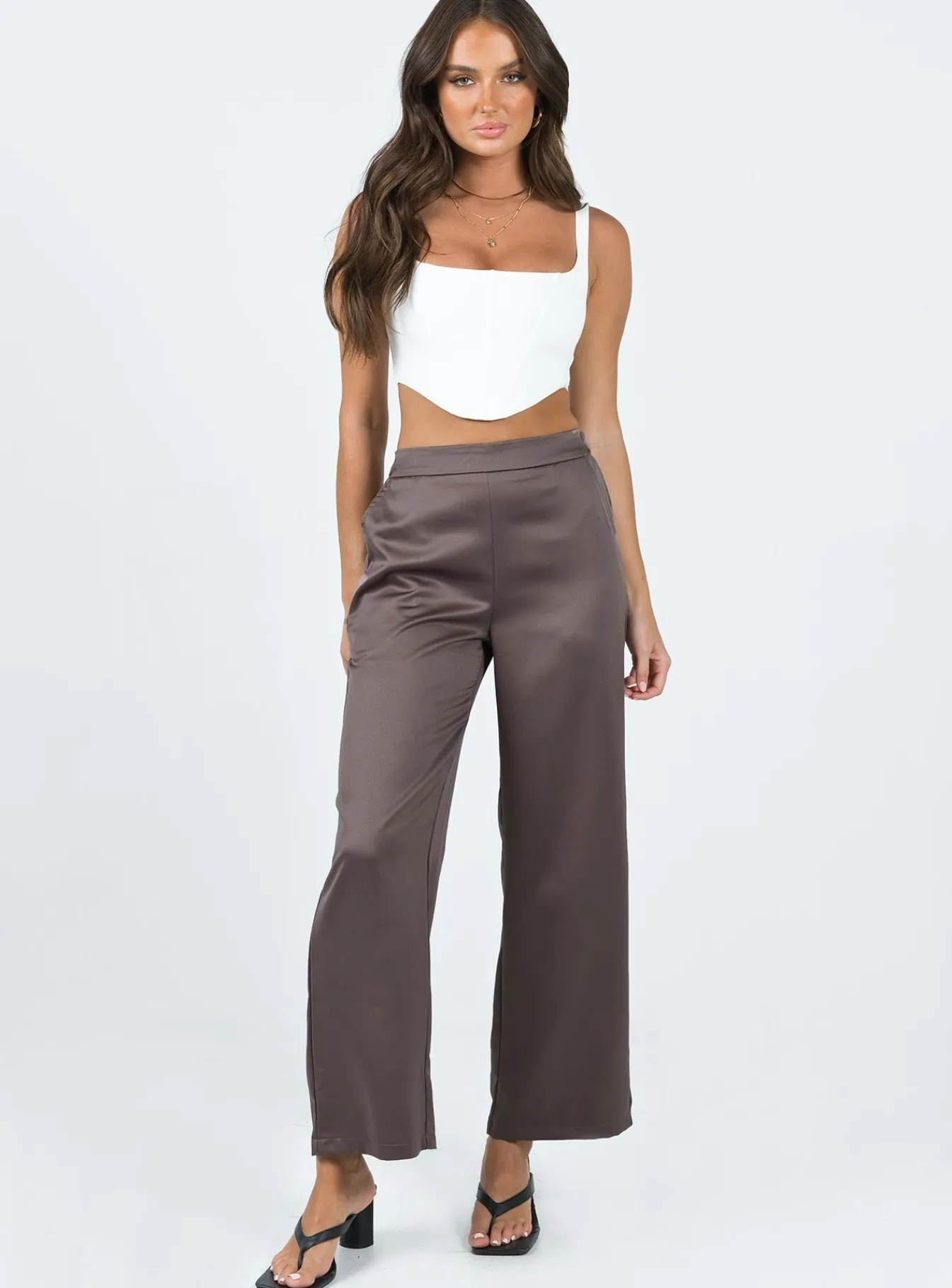 Princess Polly Rainford Pants Mocha Clearance