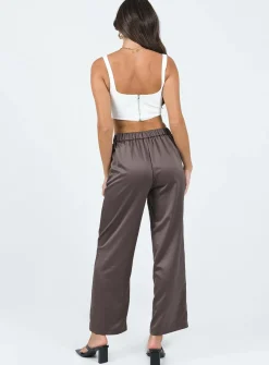 Princess Polly Rainford Pants Mocha Clearance