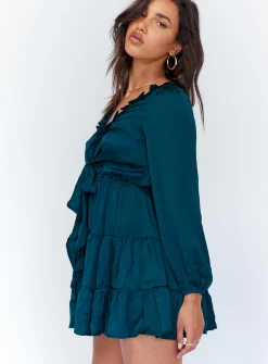 Princess Polly Randi Mini Dress Teal Clearance