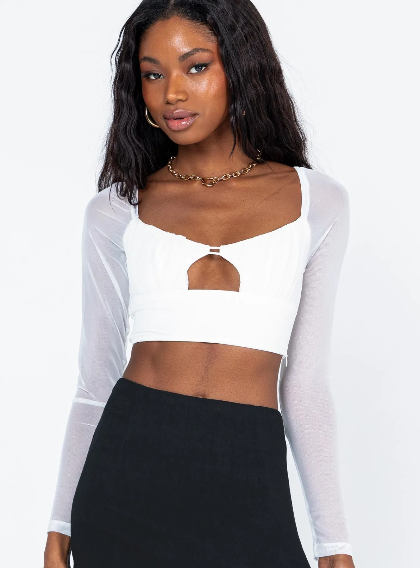 Princess Polly Randle Long Sleeve Top White Sale