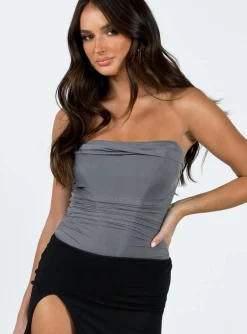 Princess Polly Raney Bodysuit  Grey Fashion