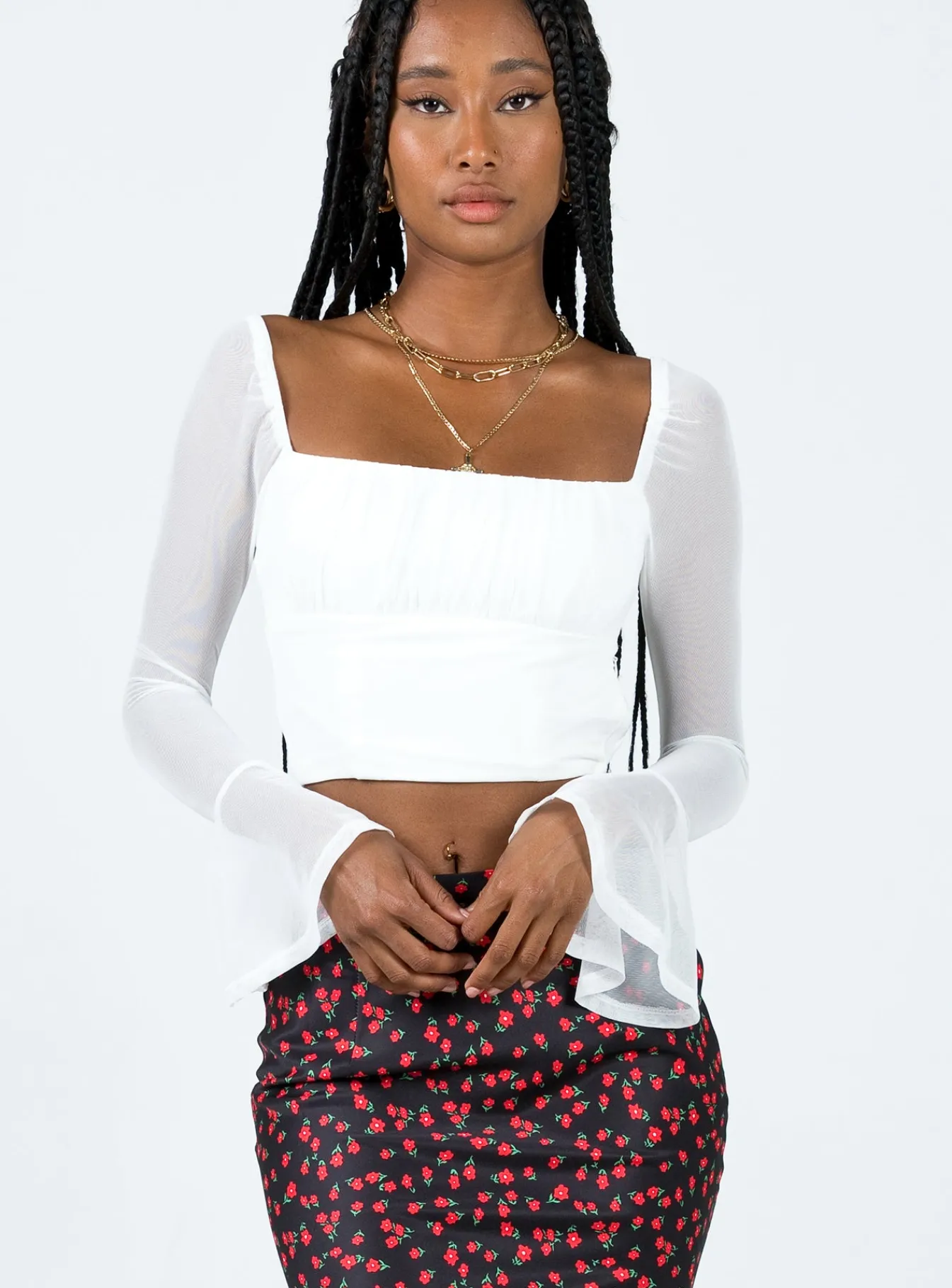 Princess Polly Rankin Long Sleeve Top White Best Sale