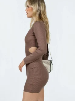Princess Polly Ranni Mini Dress Brown Cheap