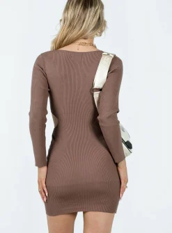 Princess Polly Ranni Mini Dress Brown Cheap