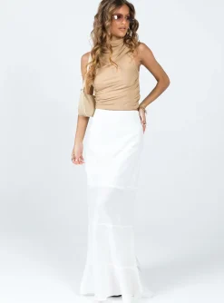 Princess Polly Raven Mid Rise Maxi Skirt White Outlet