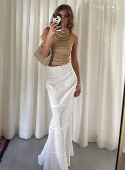 Princess Polly Raven Mid Rise Maxi Skirt White Outlet
