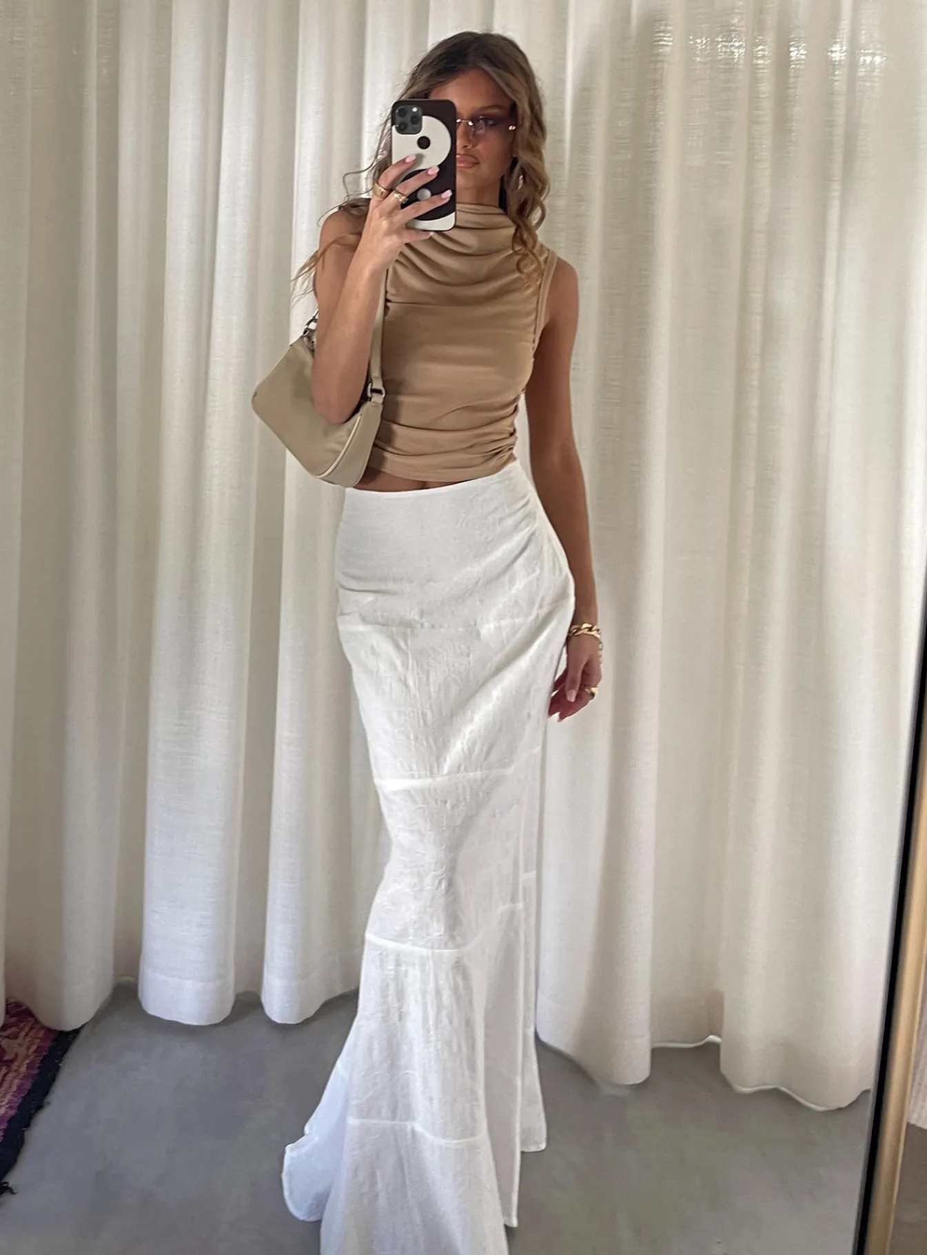 Princess Polly Raven Mid Rise Maxi Skirt White Outlet