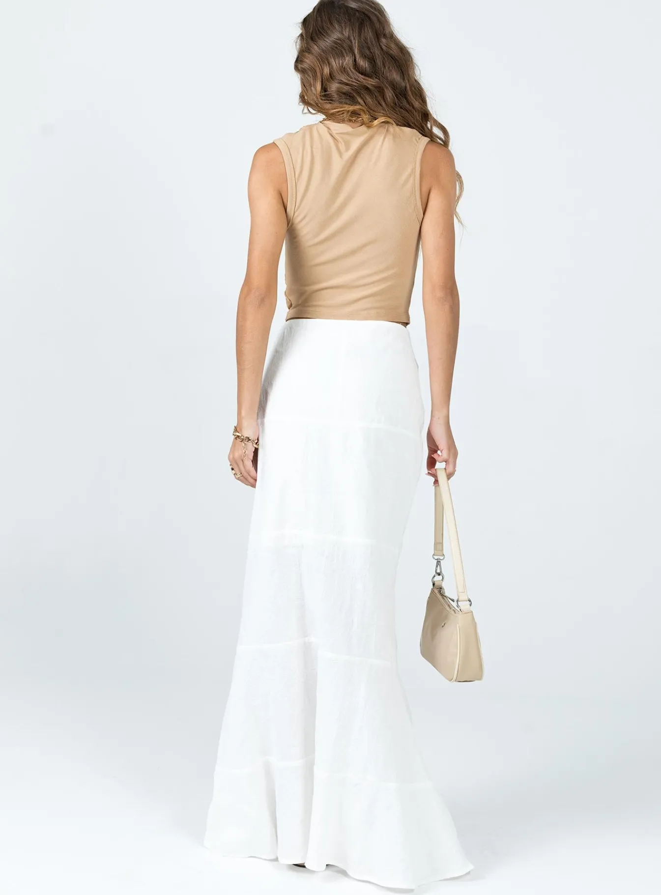 Princess Polly Raven Mid Rise Maxi Skirt White Outlet