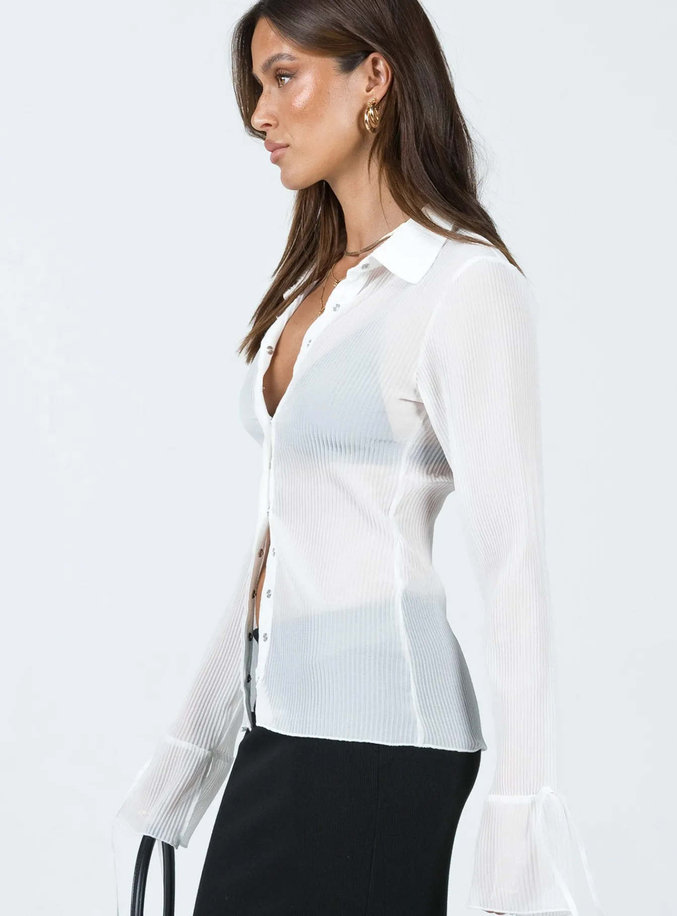 Princess Polly Ravil Shirt White Outlet