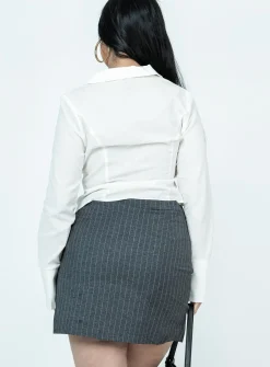 Princess Polly Ravyn Skortpinstripe   Grey Online
