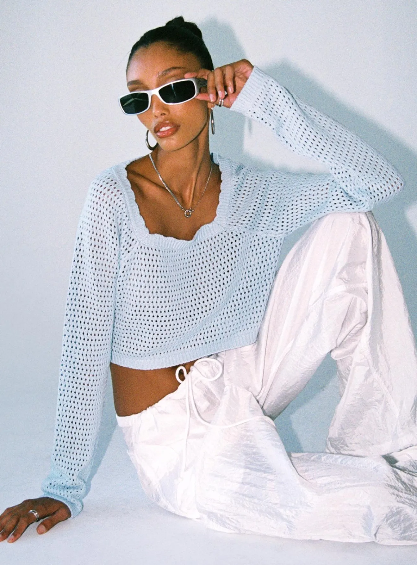Princess Polly Raye Sweater Blue Outlet
