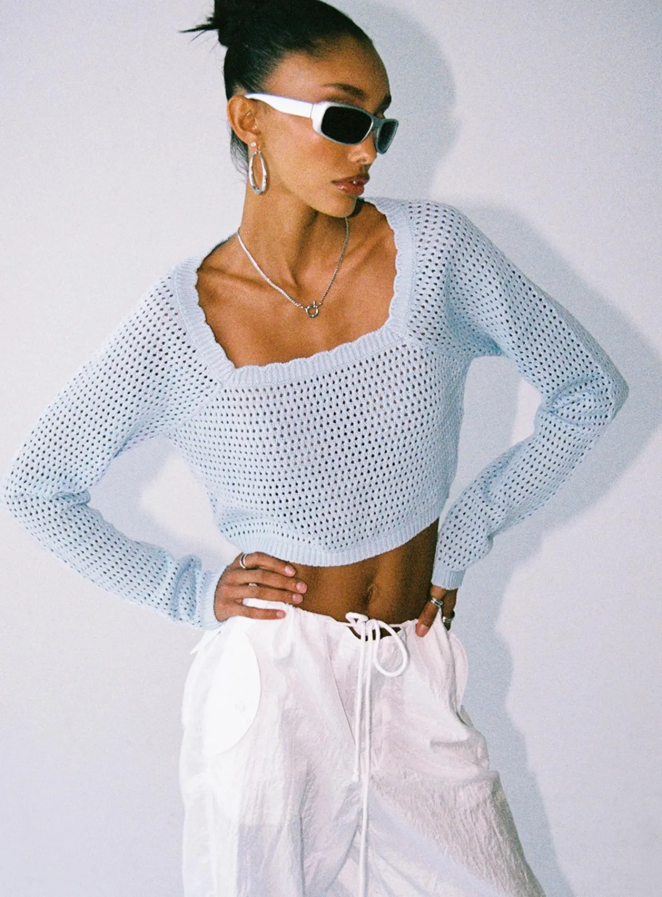 Princess Polly Raye Sweater Blue Outlet
