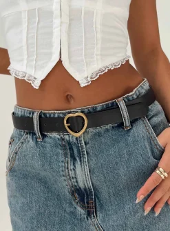 Princess Polly Raymer Belt  Black Flash Sale