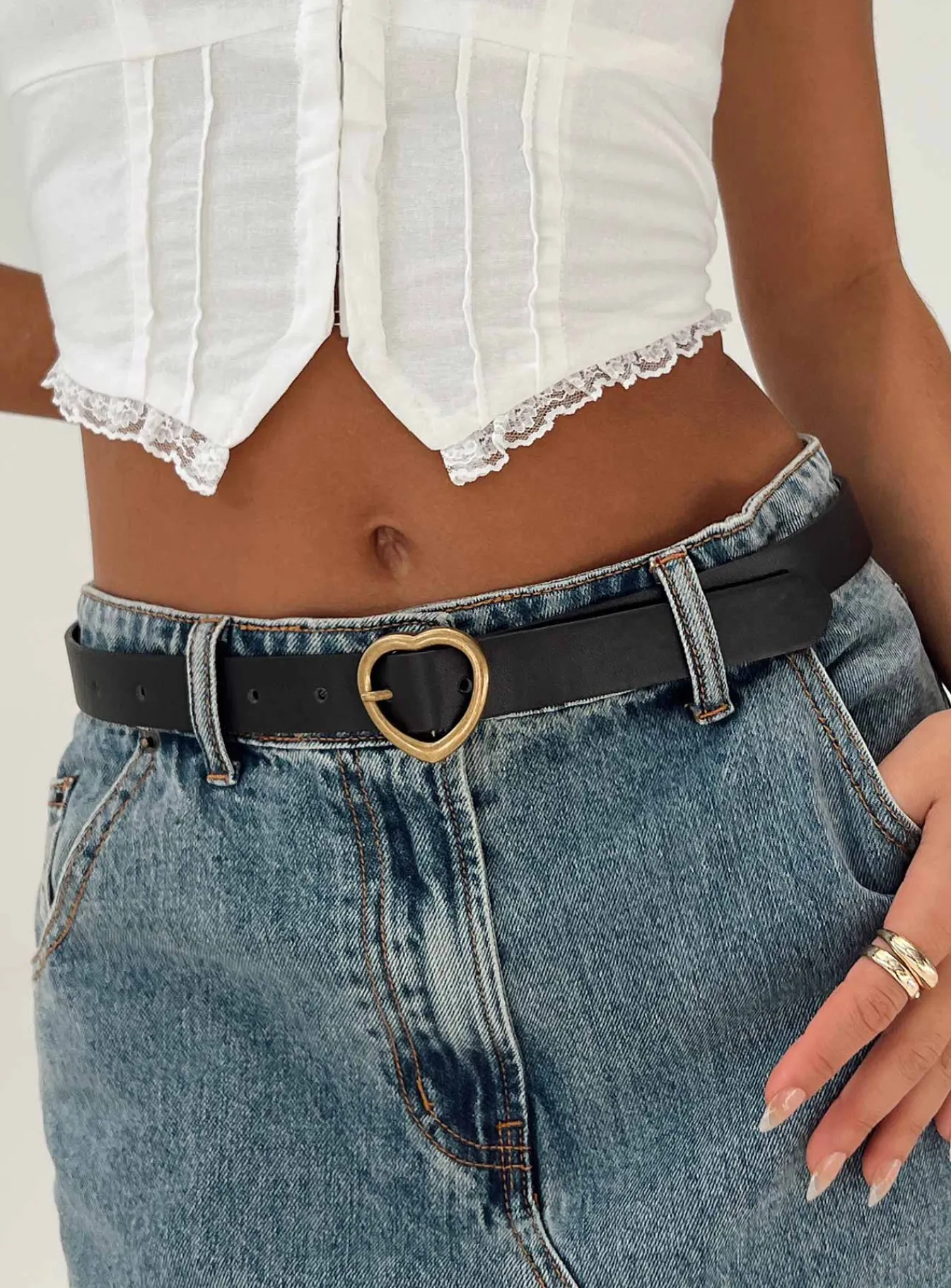 Princess Polly Raymer Belt Black Flash Sale