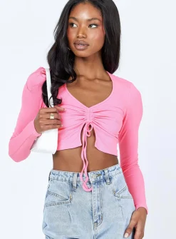Princess Polly Rayna Long Sleeve Top  Pink Flash Sale