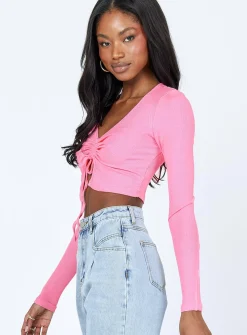 Princess Polly Rayna Long Sleeve Top  Pink Flash Sale