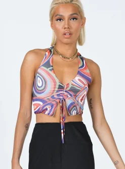 Princess Polly Rayna Top/ Orange Multi   Blue Discount