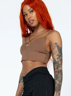 Princess Polly Rayne Top  Brown Best