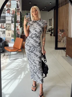 Princess Polly Read About It Maxi Dress/ White   Black Best Sale