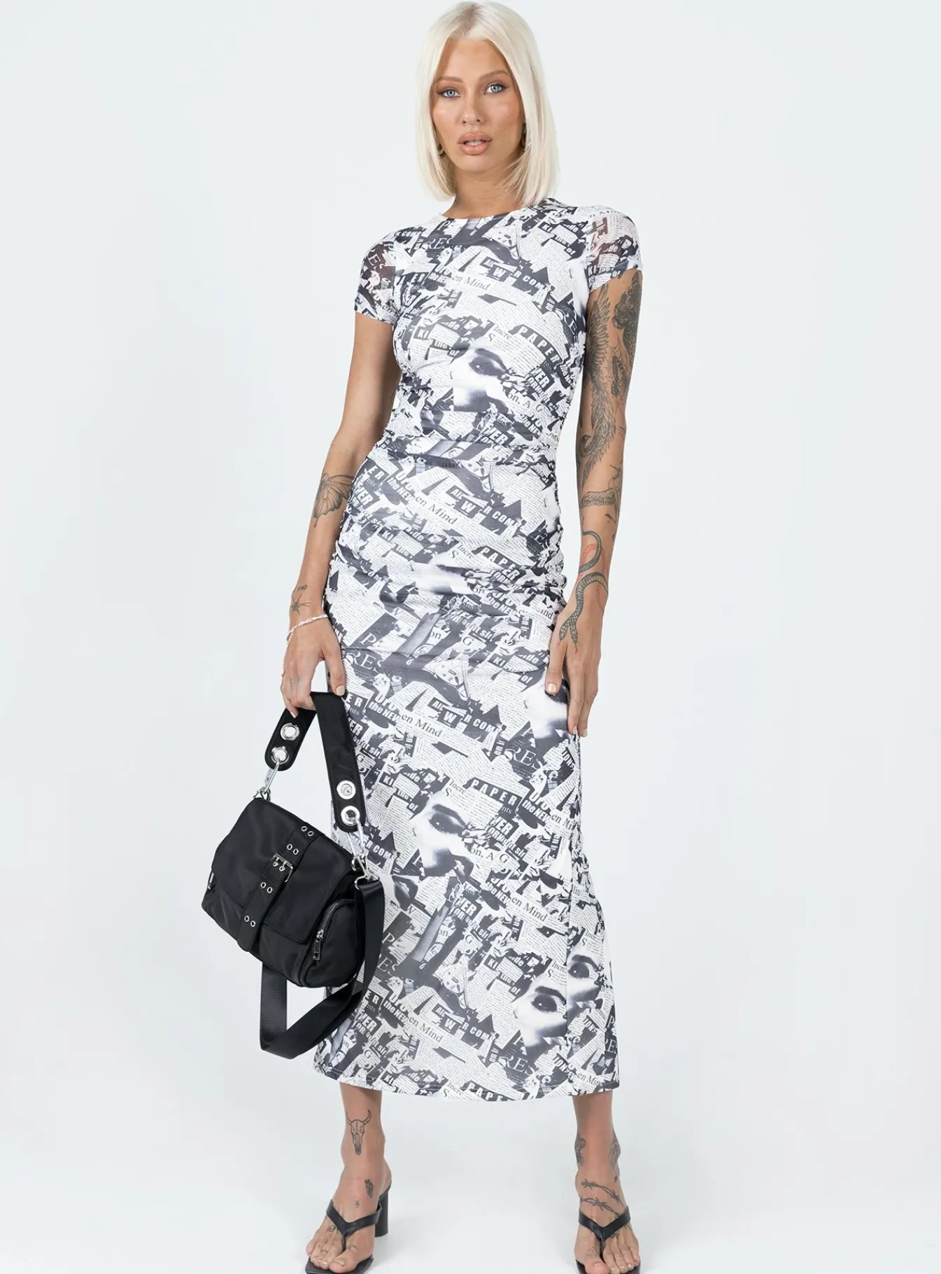 Princess Polly Read About It Maxi Dress/ White Black Best Sale