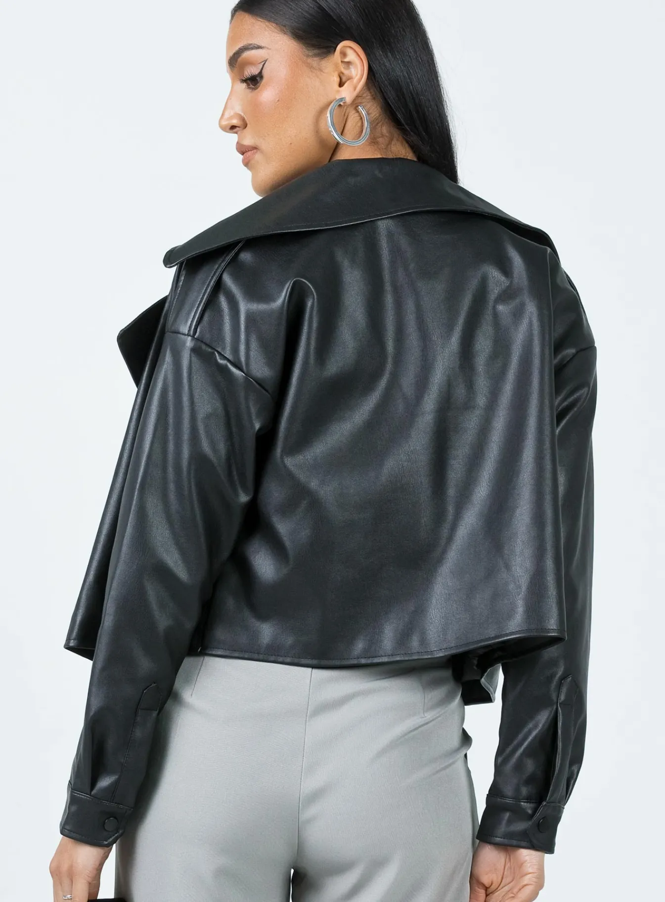 Princess Polly Redfern Faux Leather Jacket Black Best