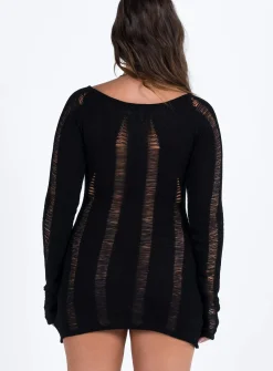 Princess Polly Regie Long Sleeve Mini Dress Black Discount