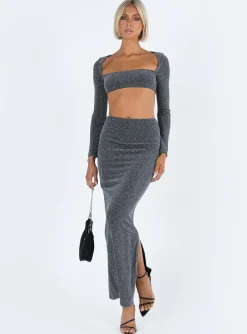 Princess Polly Reina Set  Black Glitter Flash Sale