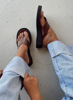 Princess Polly Remi Sandal Chocolate   Brown Best