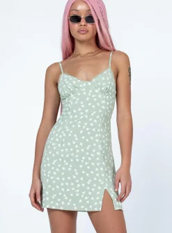 Princess Polly Remia Mini Dress  Green Best Sale