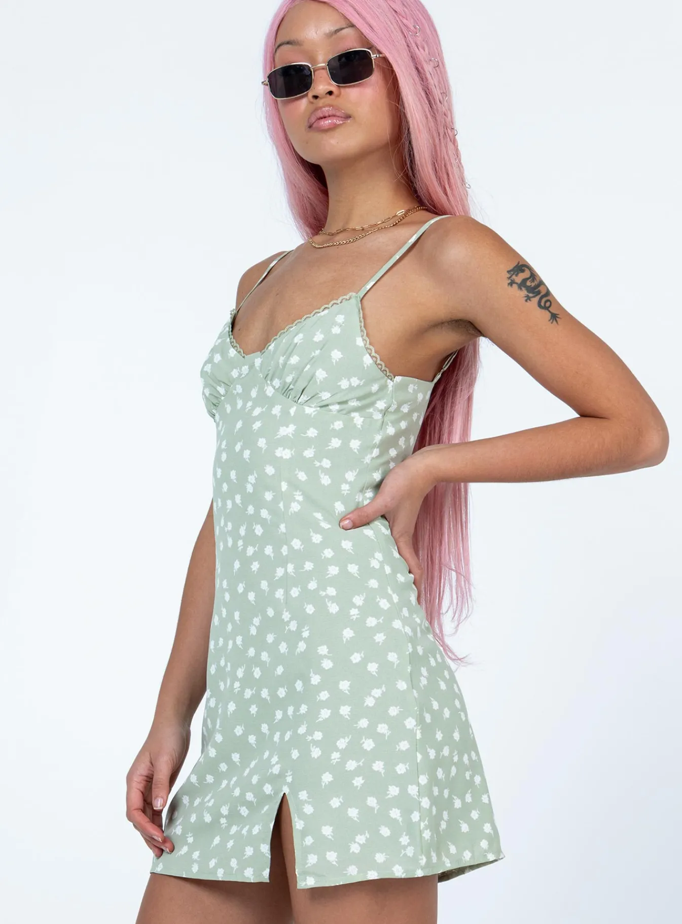 Princess Polly Remia Mini Dress Green Best Sale