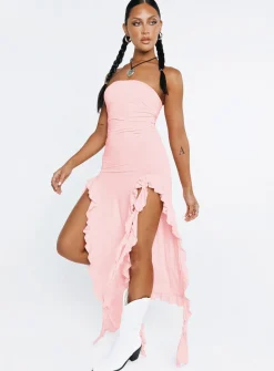 Princess Polly Rendezvous Strapless Midi Dress  Blush Outlet