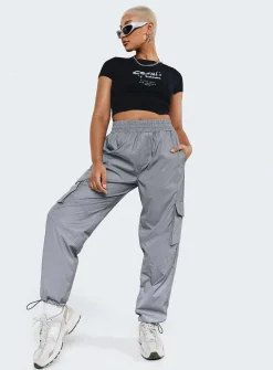 Princess Polly Renni Pants  Grey New
