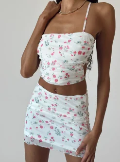 Princess Polly Ressler Set White  Floral Flash Sale