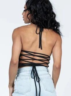 Princess Polly Revesby Top  Black Hot