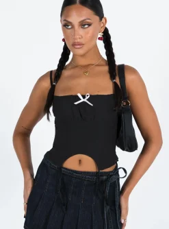 Princess Polly Revonda Corset Top  Black Flash Sale